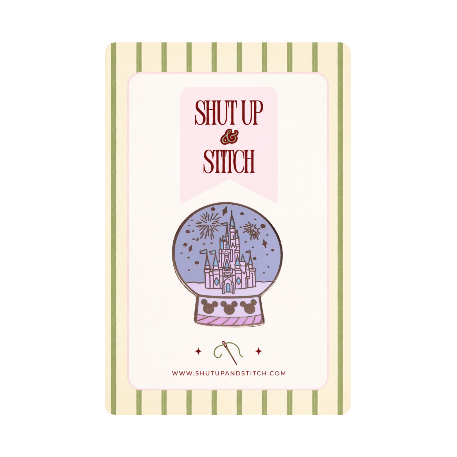 Disney Castle Snow Globe Needle Minder