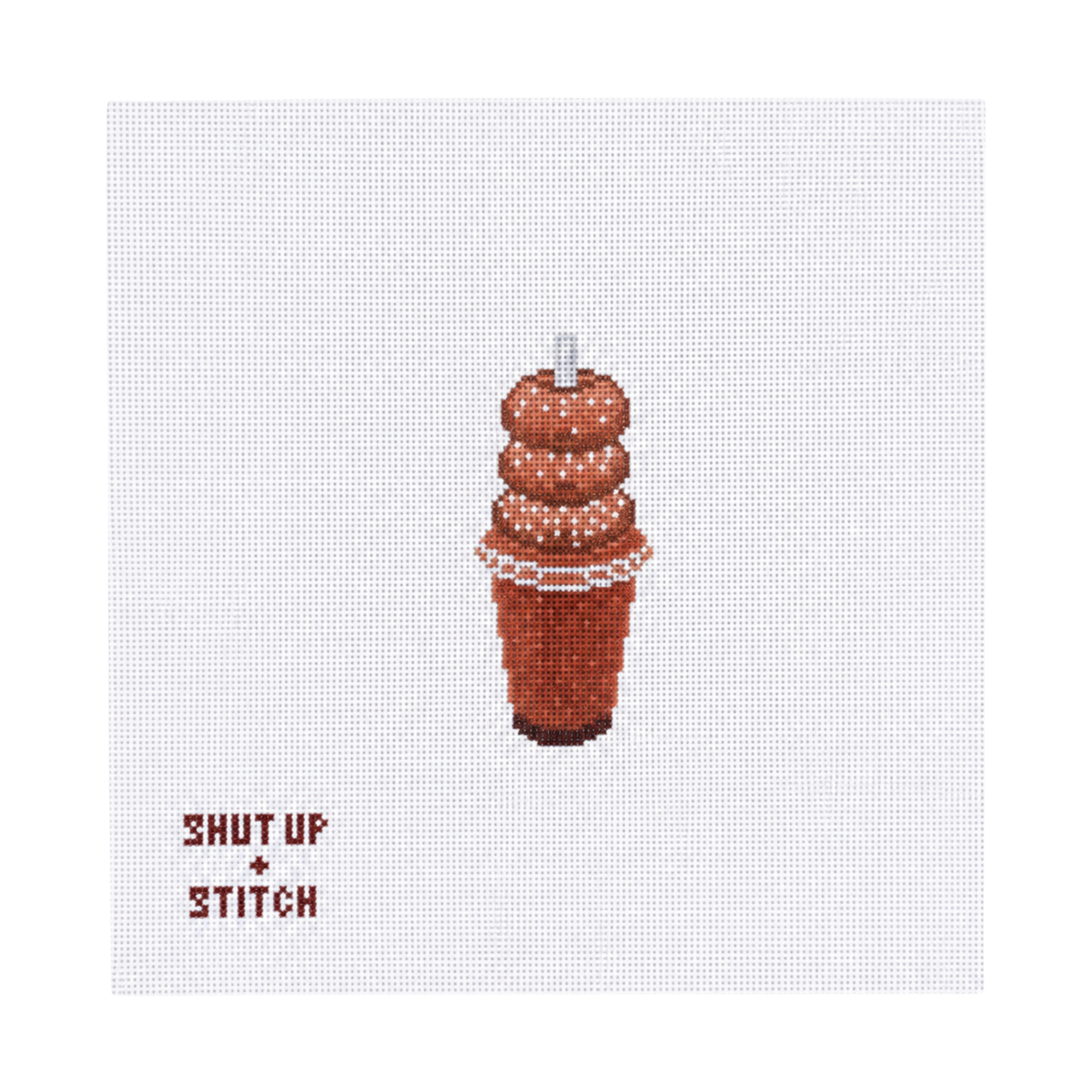 Fall Apple Cider Slushie & Cinnamon Sugar Donuts Needlepoint Canvas