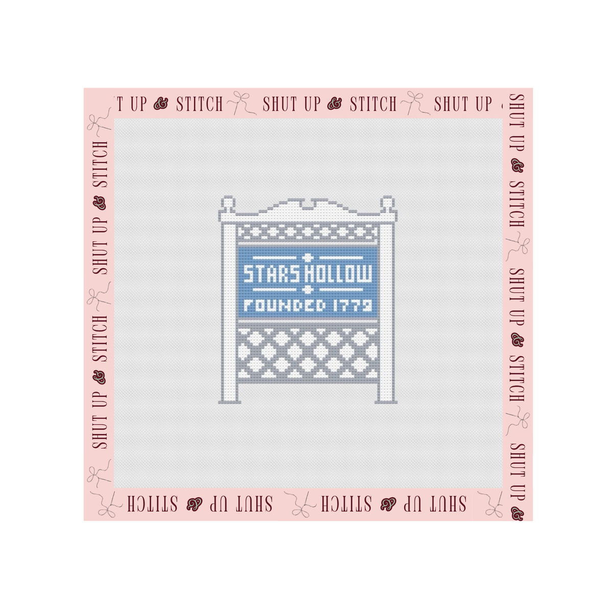 Gilmore Girls Stars Hollow Village-Stars Hollow Town Sign Needlepoint Canvas