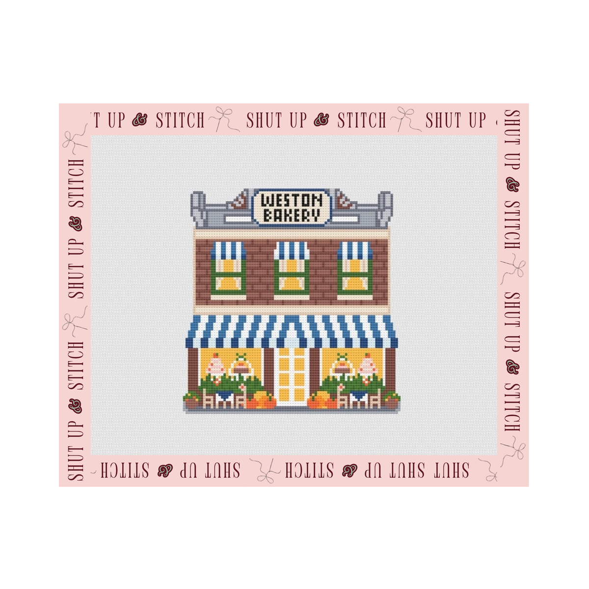 Gilmore Girls Stars Hollow Village- Weston’s Bakery Needlepoint Canvas