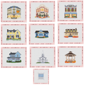 Gilmore Girls Stars Hollow Village- Complete 10-Piece Needlepoint Canvas Collection