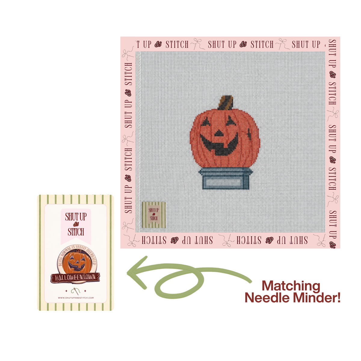 Halloweentown Pumpkin Statue Needlepoint Canvas- Disney Halloween