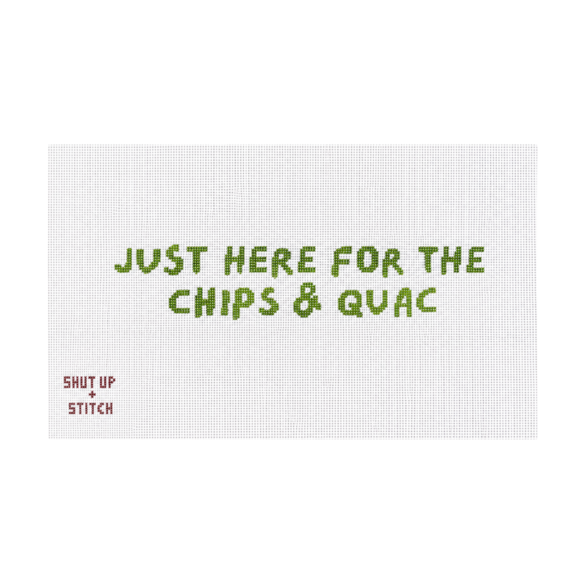 Just Here for the Chips & Guac Needlepoint Canvas Pillow