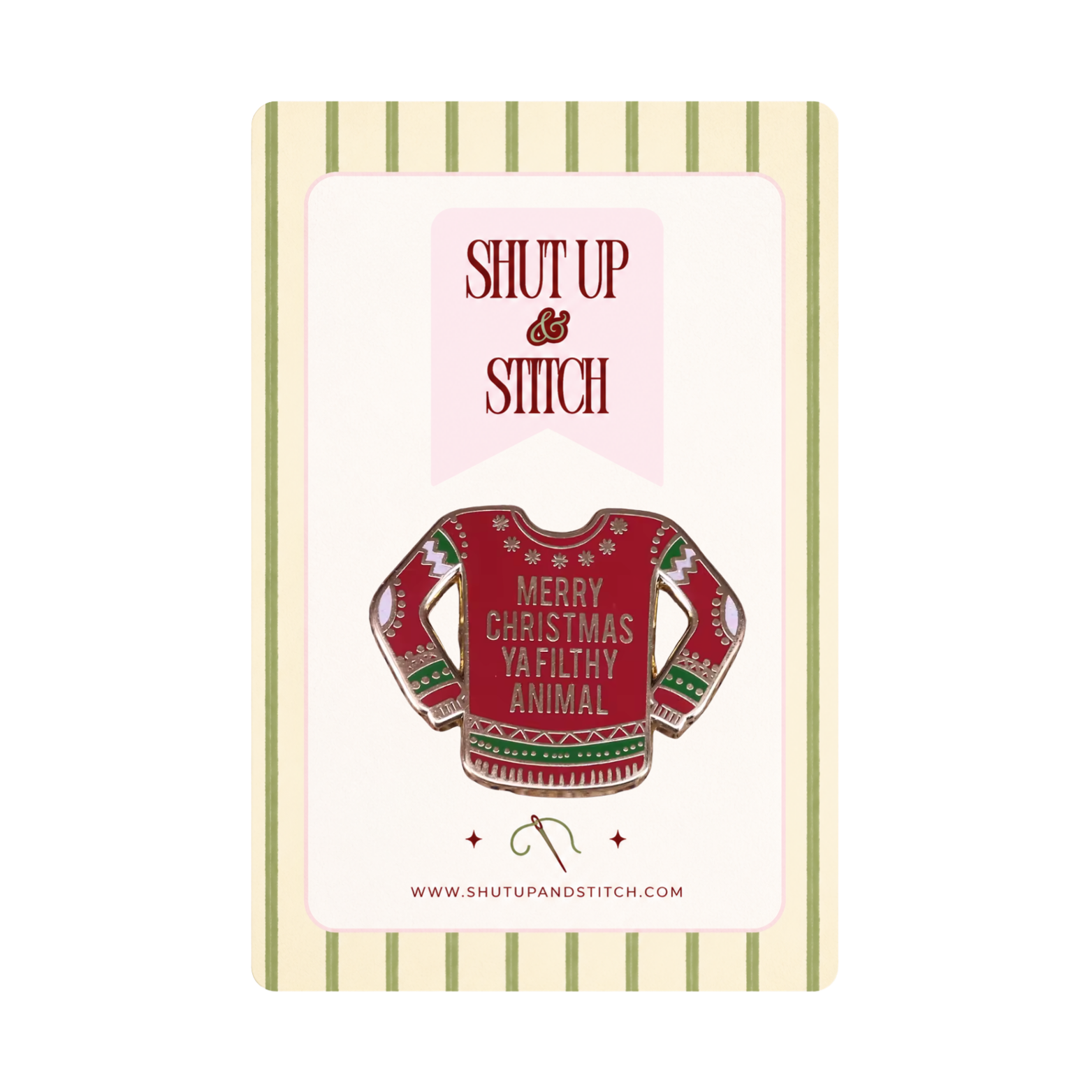 "Merry Christmas Ya Filthy Animal" Needle Minder – Home Alone