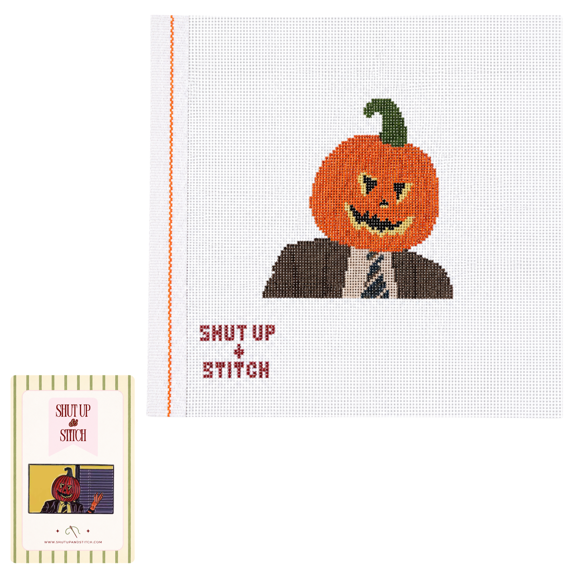 Pumpkin Head Dwight Needlepoint Canvas – The Office