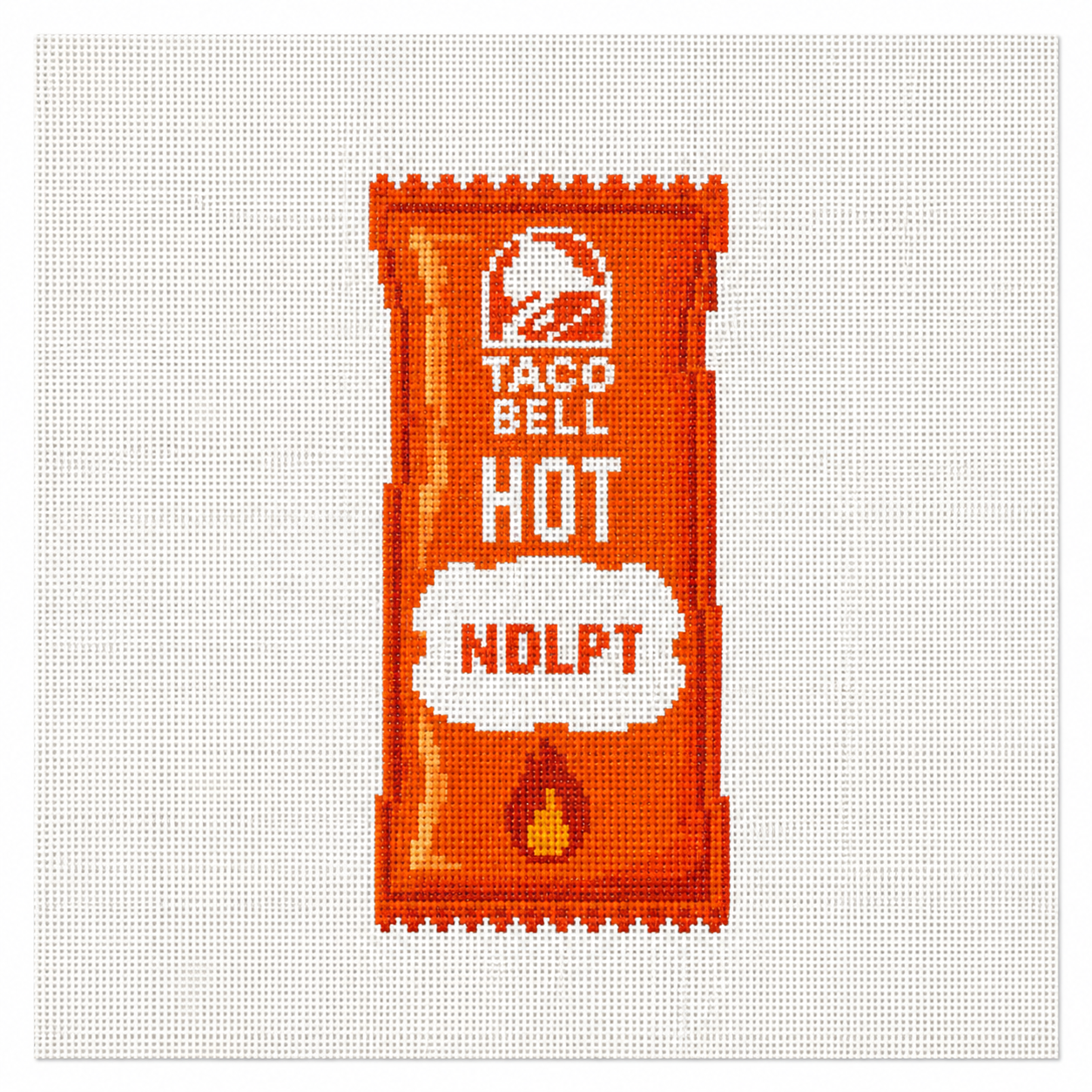 Taco Bell Hot Sauce Packet Needlepoint Canvas