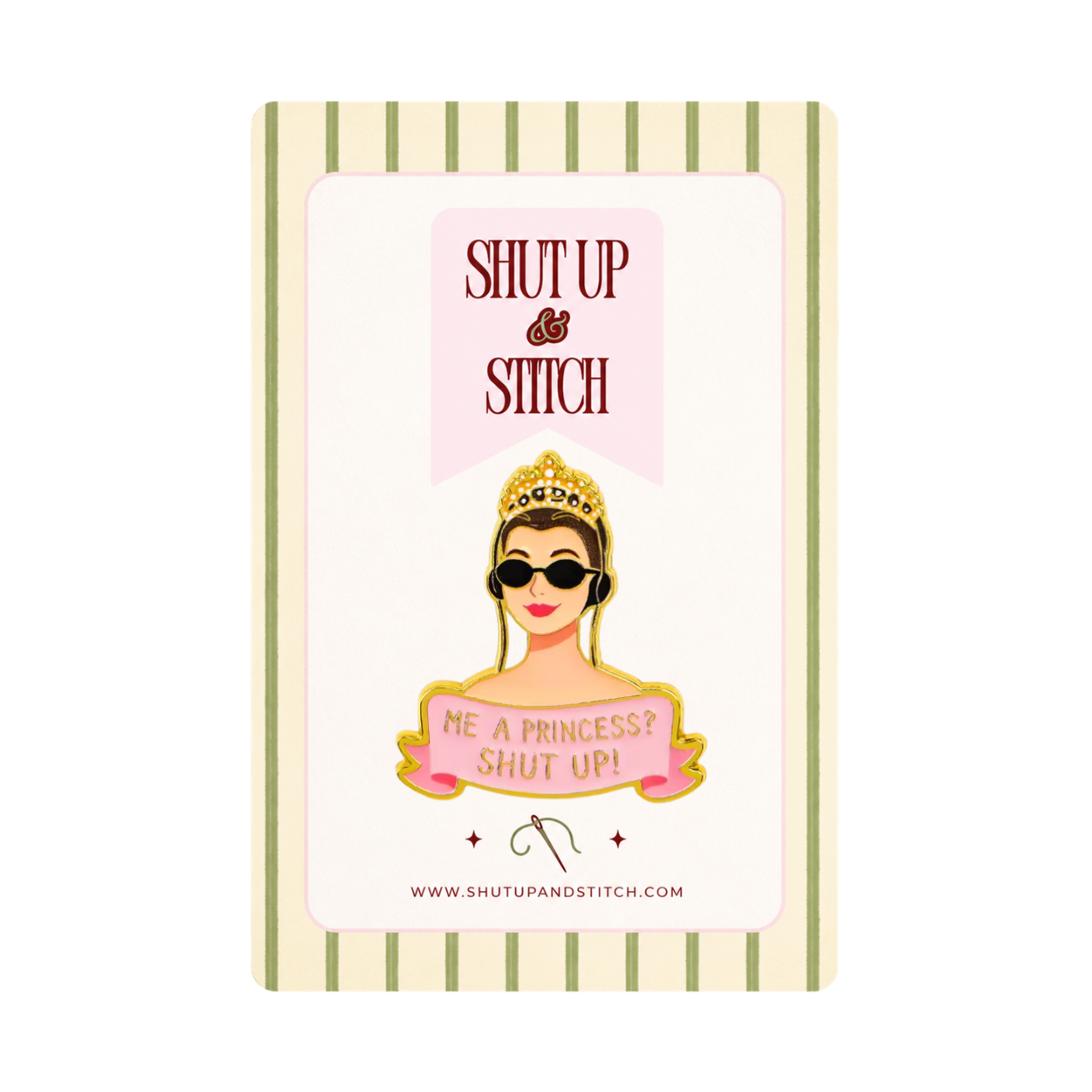 The Princess Diaries Mia Thermopolis “Shut Up” Needlepoint Canvas