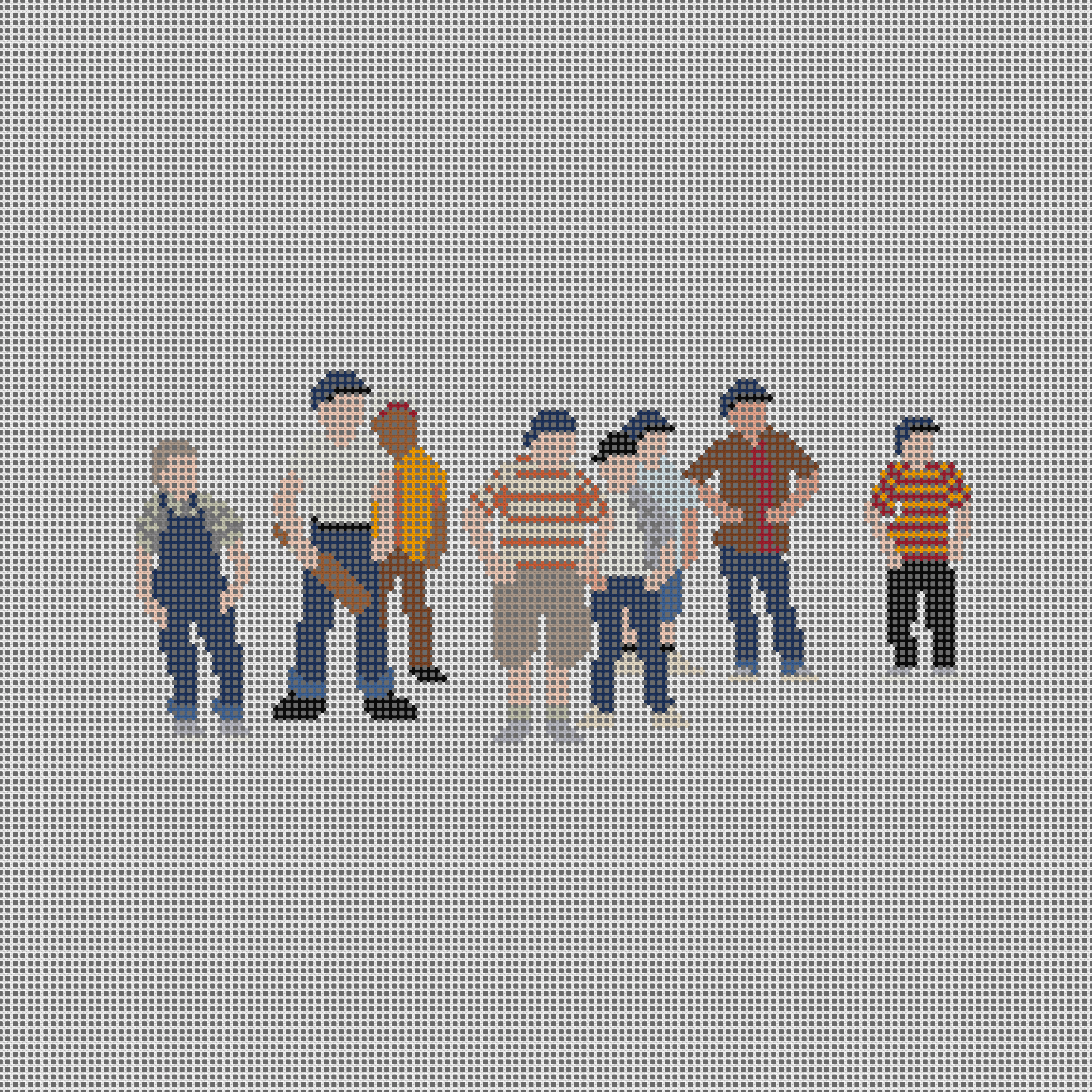The Sandlot Gang Needlepoint Canvas