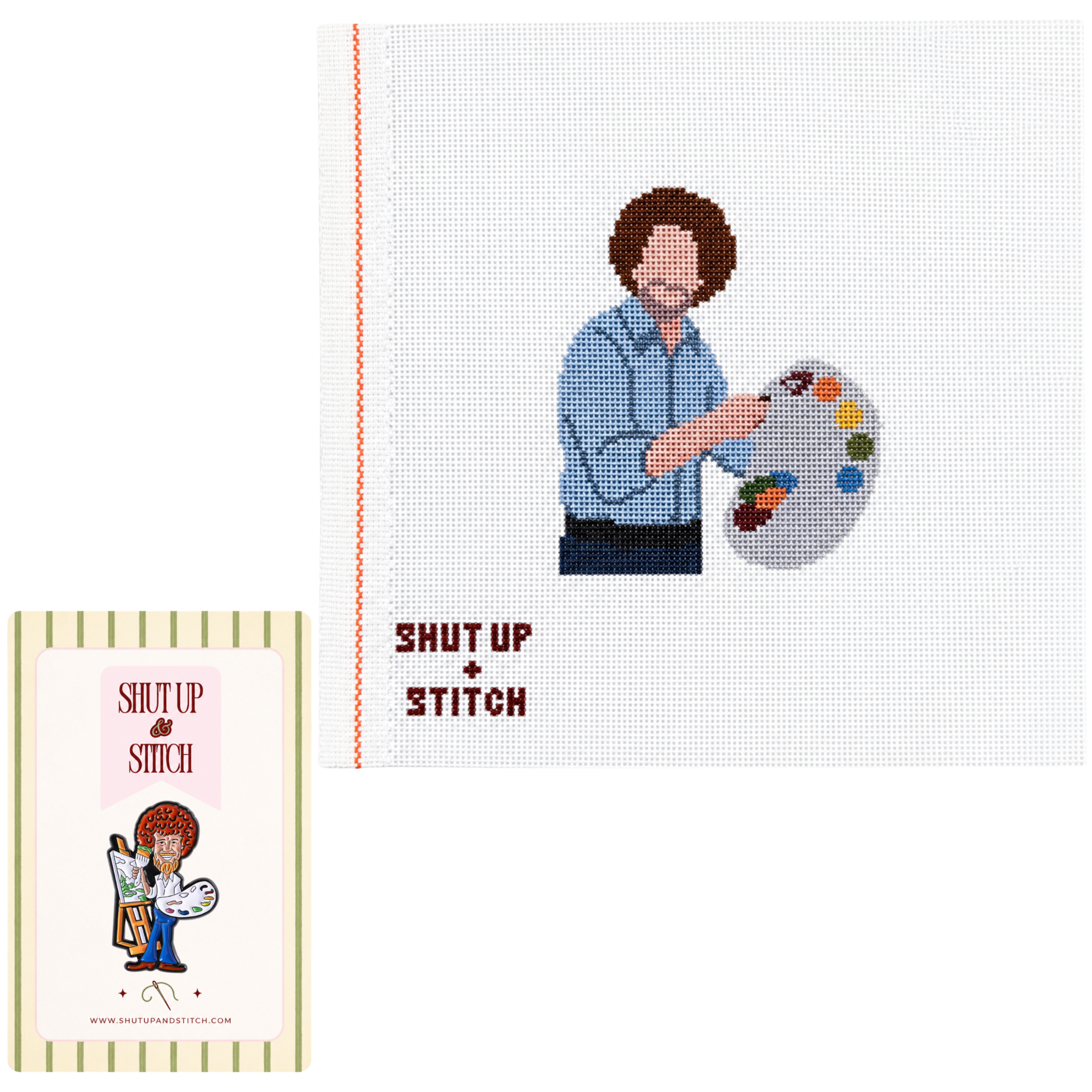 Bob Ross Needlepoint Canvas
